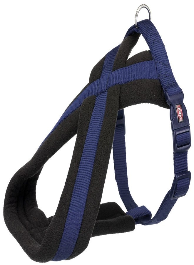 Trixie Premium Touring Harness for Dogs | Made with Fleece Padding, Adjustable, and Lightweight | Strong D-Ring Keeps The Harness and Leash in Place - M 45-80CM/25MM Indigo